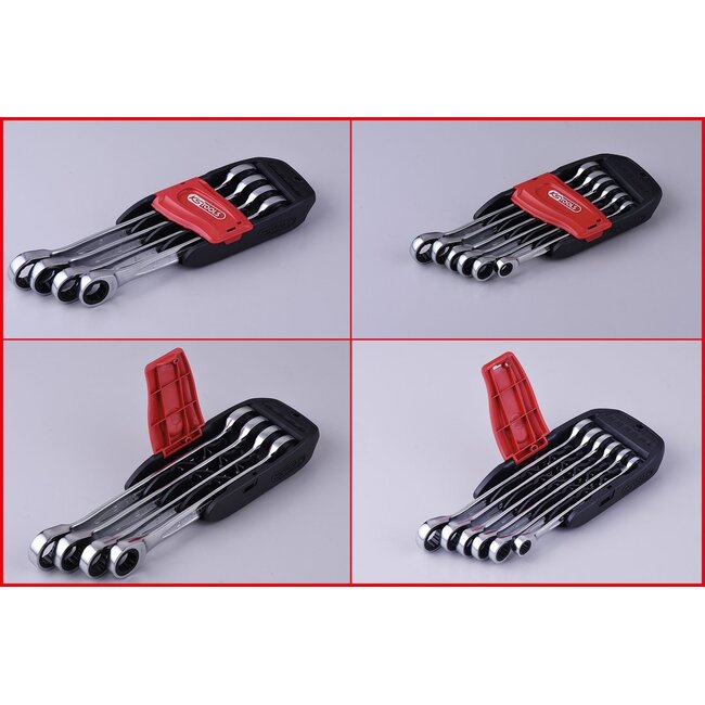 KS Tools GEARplus Combination ratcheting spanner set, 10 pcs  - 503.4250