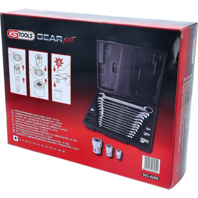 KS Tools GEARplus Ratelringsteeksleutelset - 16 - delig - 503.4266