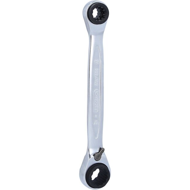 KS Tools 4 in 1 GEARplus reversing double ratchet ring spanner, 10x13x17x19mm - 503.4565