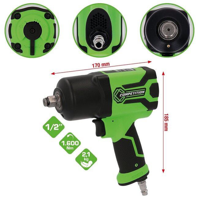 KS Tools 1/2" COMPETITION High Performance Pneumatic impact wrench 1.600 Nm - 512.0020