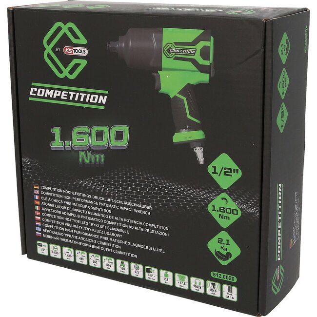KS Tools 1/2" COMPETITION Hochleistungs-Druckluft-Schlagschrauber 1.600 Nm - 512.0020