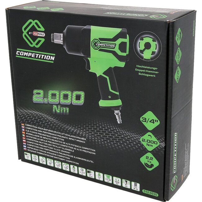 KS Tools 3/4" COMPETITION Hochleistungs-Druckluft-Schlagschrauber, 2000Nm - 512.0035