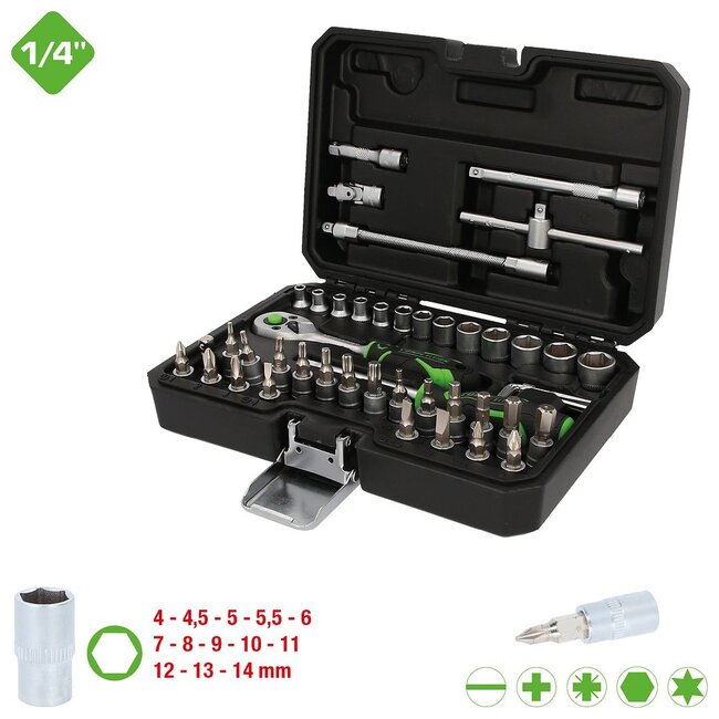 KS Tools COMPETITION 1/4" Socket set, 48 pcs - 512.0048