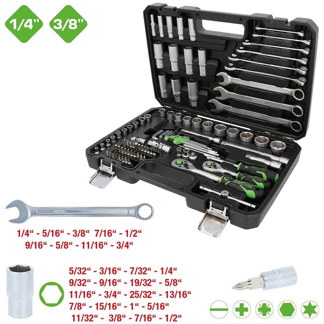 KS Tools COMPETITION 1/4" + 3/8" Dopsleutelset - 91 - delig - 512.0092