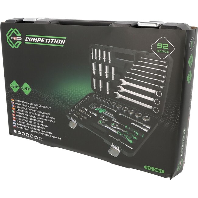 KS Tools COMPETITION 1/4" + 3/8" Steckschlüssel-Satz, 91-tlg - 512.0092