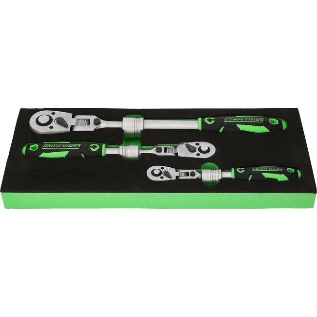 KS Tools COMPETITION Teleskop-Ratschen-Satz,3-tlg, 1/4"+3/8"+1/2" - 512.0103