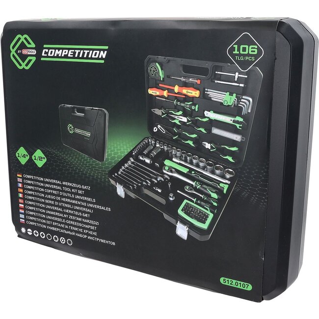 KS Tools COMPETITION 1/4" + 1/2" Universal tool kit set, 106 pcs - 512.0107