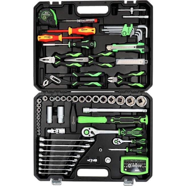 KS Tools COMPETITION 1/4" + 1/2" Coffret d'outils universels, 107 pièces – 512.0107
