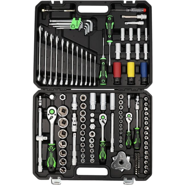 KS Tools COMPETITION 1/4"+3/8"+1/2" dopsleutelset - 132 dlg - speciaal voor motorvoertuigen - 512.0132