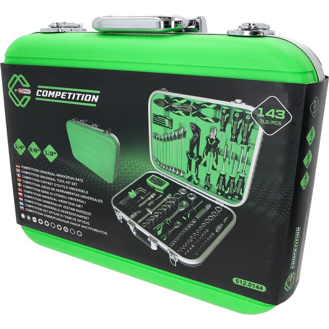 KS Tools COMPETITION 1/4" + 1/2" Coffret d'outils universels, 143 pièces – 512.0144