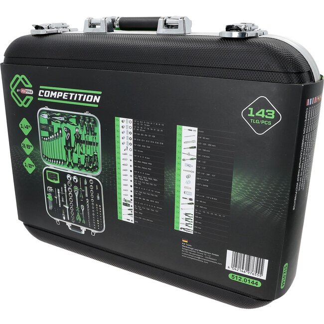 KS Tools COMPETITION 1/4" + 1/2" Coffret d'outils universels, 143 pièces – 512.0144