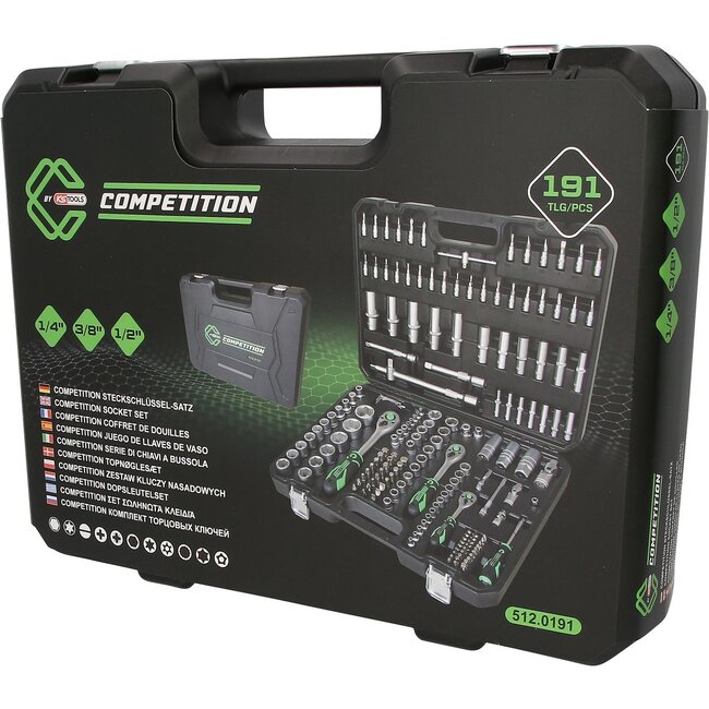 KS Tools COMPETITION 1/4"+3/8"+1/2" Socket set, 191 pcs - 512.0191