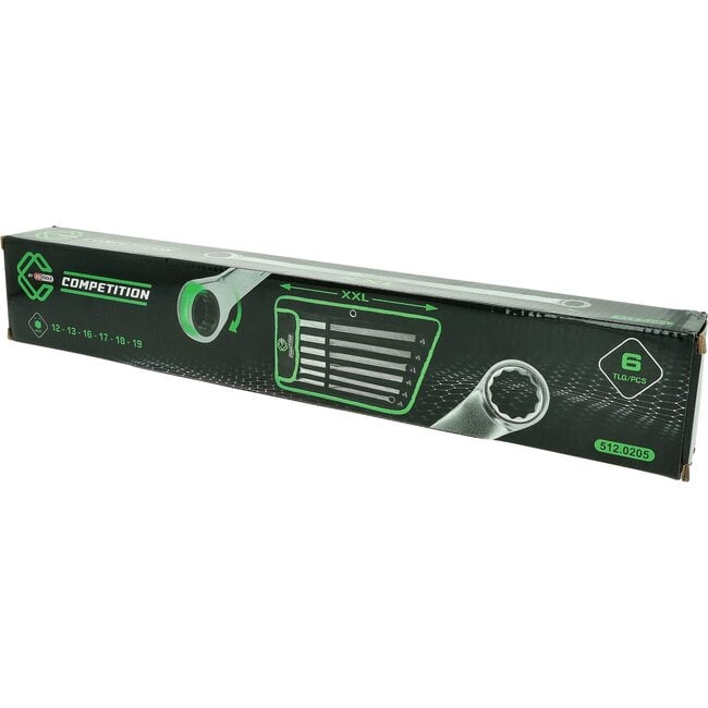 KS Tools COMPETITION Ratelringsleutelset - 6 - delig - 512.0205
