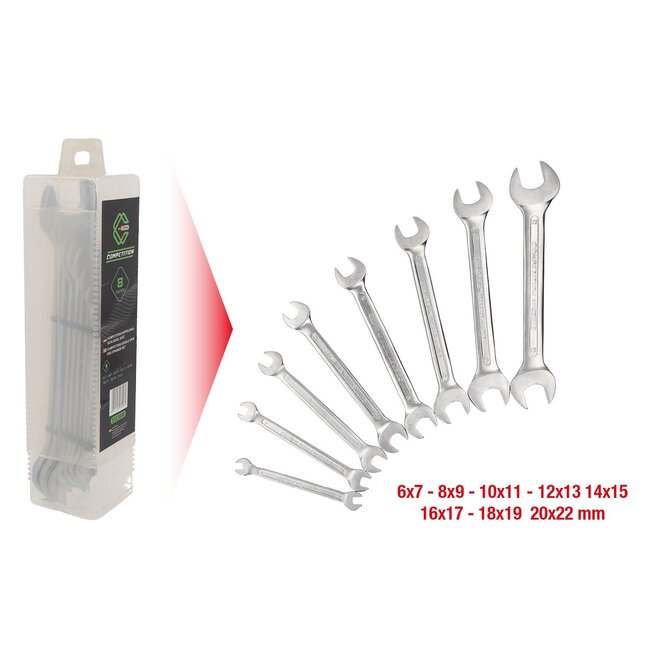 KS Tools COMPETITION Double open ended wrench set, 8 pcs - 512.0208