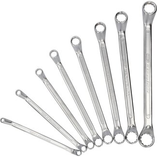 KS Tools COMPETITION Double ring wrench set, offset, 8 pcs