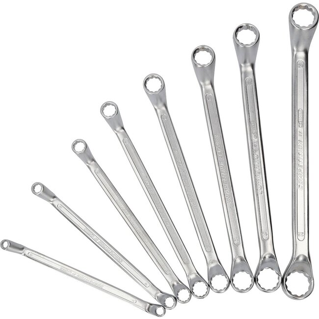 KS Tools COMPETITION Double ring wrench set, offset, 8 pcs - 512.0218