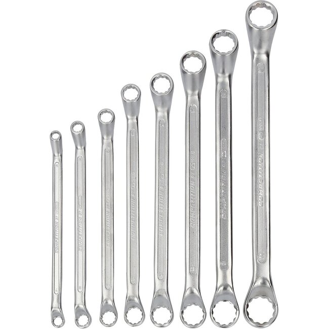 KS Tools COMPETITION Double ring wrench set, offset, 8 pcs - 512.0218