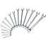 KS Tools COMPETITION Combination wrenches set, offset, 15 pcs - 512.0225