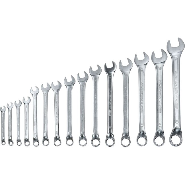 KS Tools COMPETITION Combination wrenches set, offset, 15 pcs - 512.0225