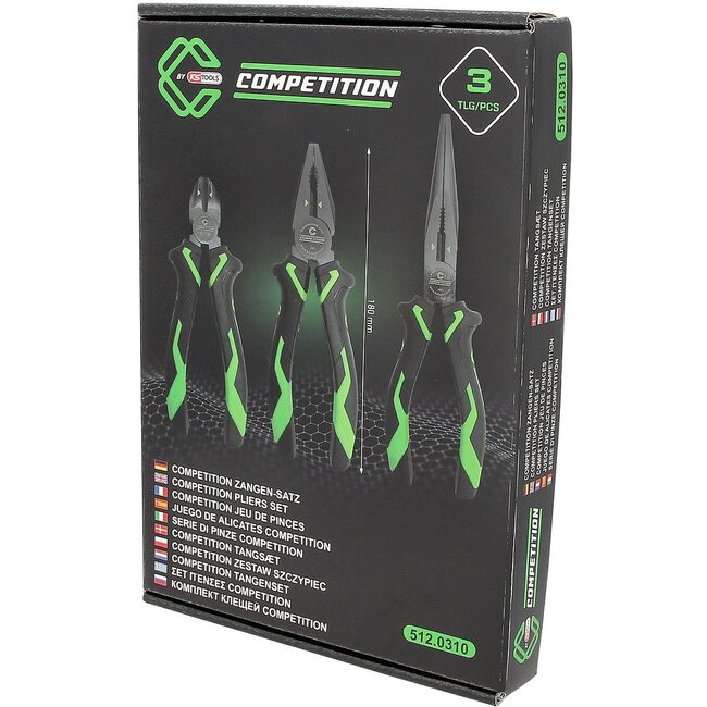 KS Tools COMPETITION pliers set, 3 pcs, 160-200mm - 512.0310