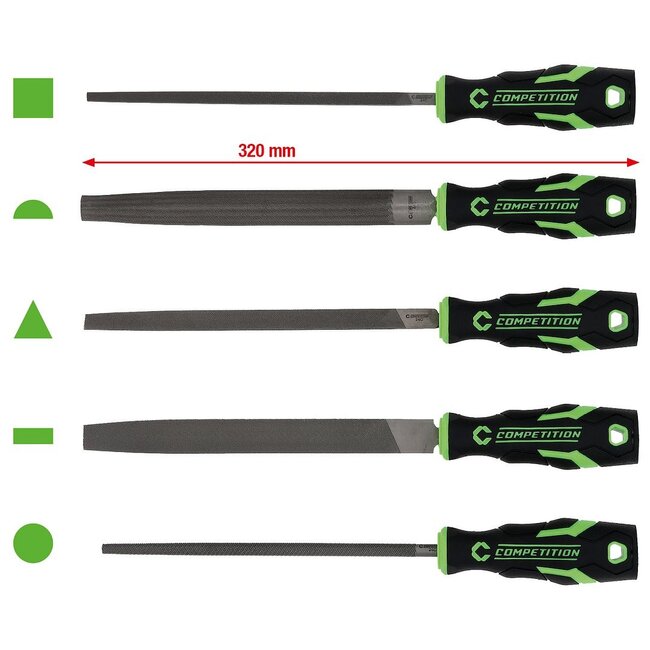KS Tools COMPETITION Jeu de limes, 5 pcs - 512.0405