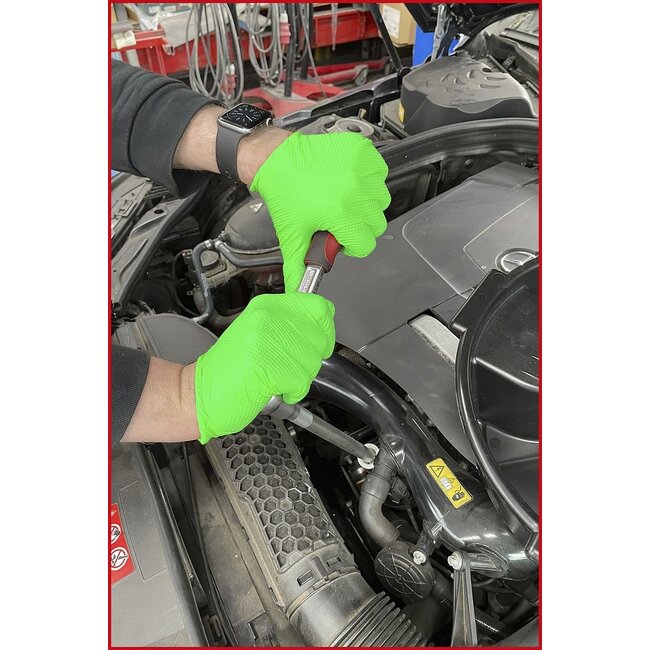 KS Tools COMPETITION Gants en nitrile, M, boîte de 10x50, vert - 512.0462OP