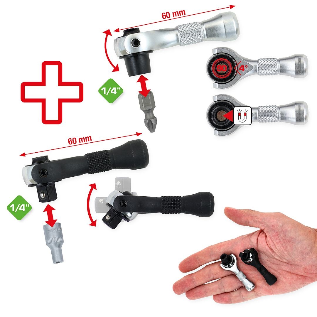 KS Tools 1/4" micro ratelset - 2 dlg - 512.1414, foto 2 van 6