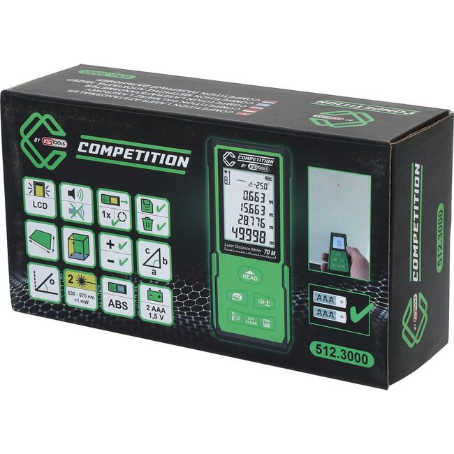 KS Tools COMPETITION laserafstandsmeter tot 70 m - 512.3000