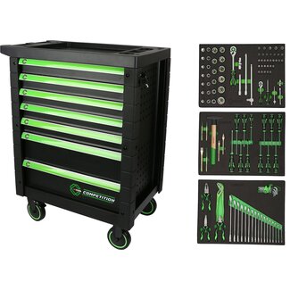 KS Tools COMPETITION Servante d'atelier avec 7 tiroirs et 119 outils d'excellente qualité