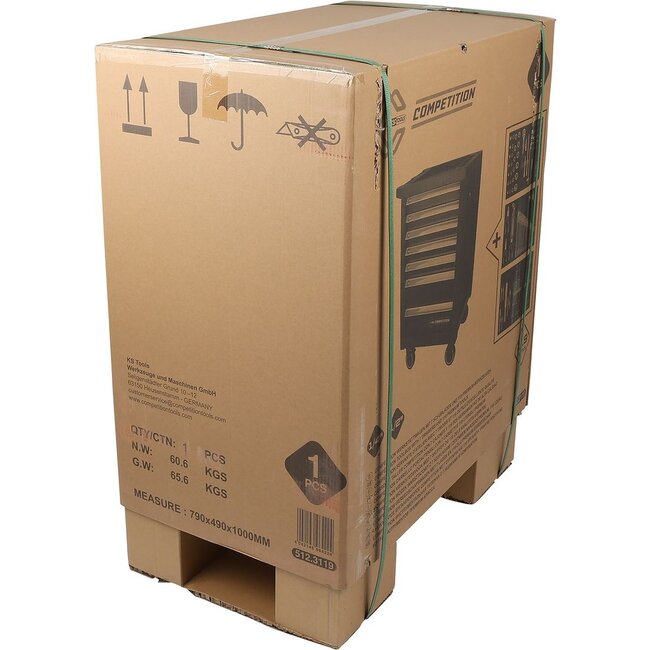 KS Tools COMPETITION Servante d'atelier avec 7 tiroirs et 119 outils d'excellente qualité - 512.3119