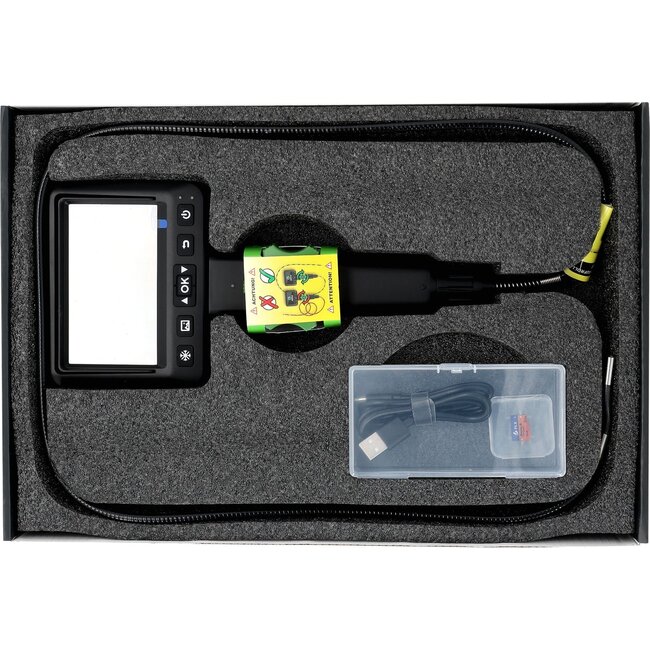 KS Tools COMPETITION HD-Videoskop-Satz, Ø 6,0 mm, 180° und 0° HD Frontkamera-Sonde, flexible PVC Hülle - 512.4600