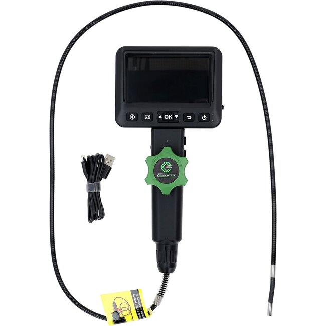 KS Tools COMPETITION HD videoscope set with 6.0 mm diameter 180° and 0° HD front camera probe, flexible PVC cover - 512.4600