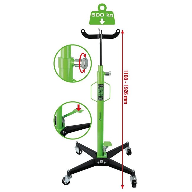 KS Tools COMPETITION Hydraulic transmission jack, 500 kg - 512.5005