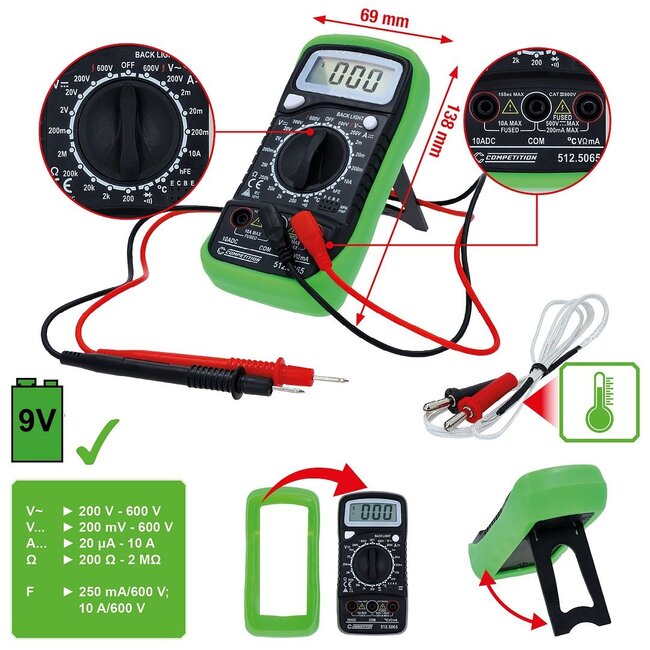 KS Tools COMPETITION digitale multimeter - 512.5065