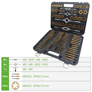 KS Tools COMPETITION TiN schroefdraadtapset - 110 - delig