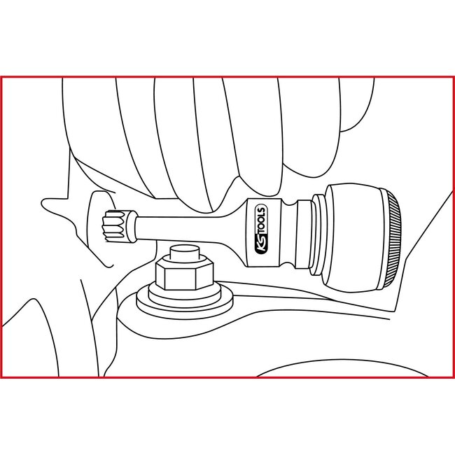 KS Tools 1/2" Spezial-Kraft-Bit-Stecknuss-Satz Vielzahn, 2-tlg - 515.0595