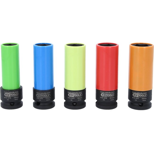 KS Tools 1/2" Dopsleutelset - kracht voor alu-velgen - robuust - 5 - delig - 515.0870