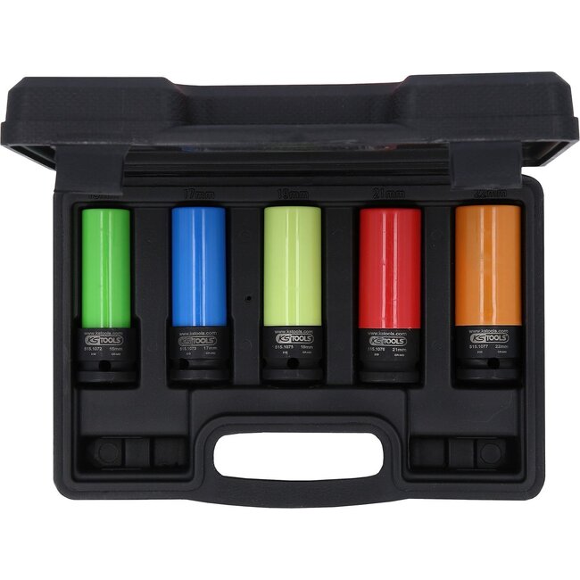 KS Tools 1/2" Aluminium wheel impact socket set, 5 pcs - 515.0870