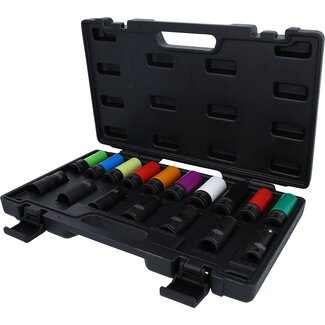 KS Tools Jeu de douilles à chocs spéciales MASTER 1/2" pour raccords vissés de roue, 17 pcs