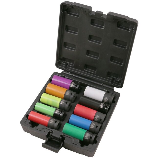 KS Tools 1/2" Spezial-Alu-Felgen Kraft-Stecknuss-Satz, 10-tlg - 515.0890