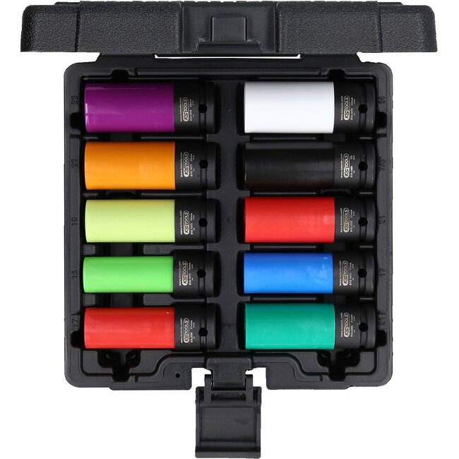 KS Tools 1/2" Spezial-Alu-Felgen Kraft-Stecknuss-Satz, 10-tlg - 515.0890