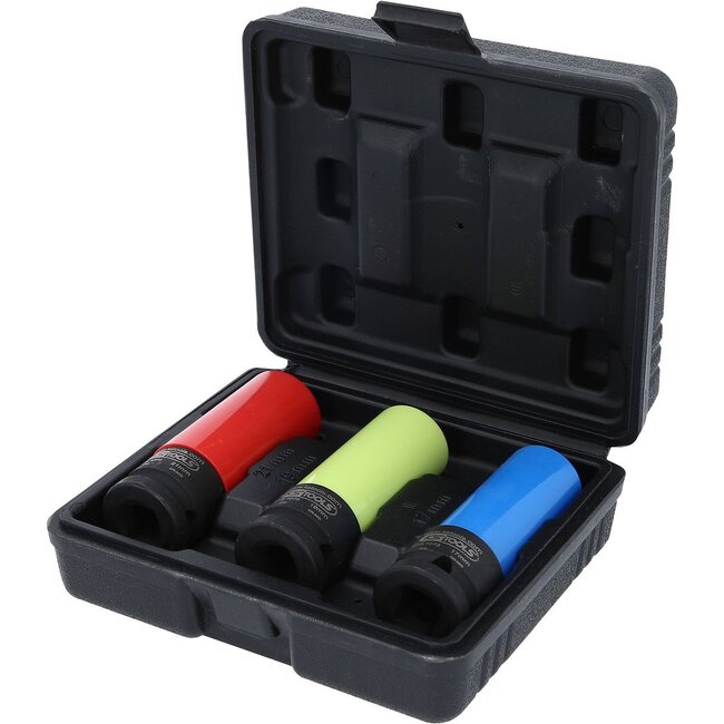 KS Tools 1/2" Aluminium wheel impact socket set, 3 pcs - 515.1070