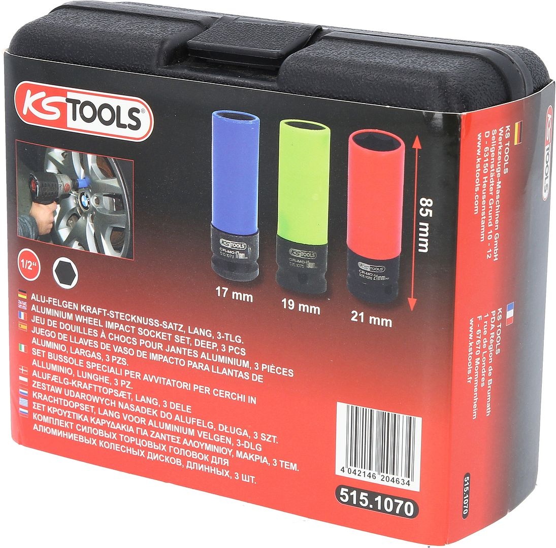 KS Tools 1/2" Dopsleutelset - kracht voor alu-velgen - robuust - 3 - delig - 515.1070, foto 5 van 6