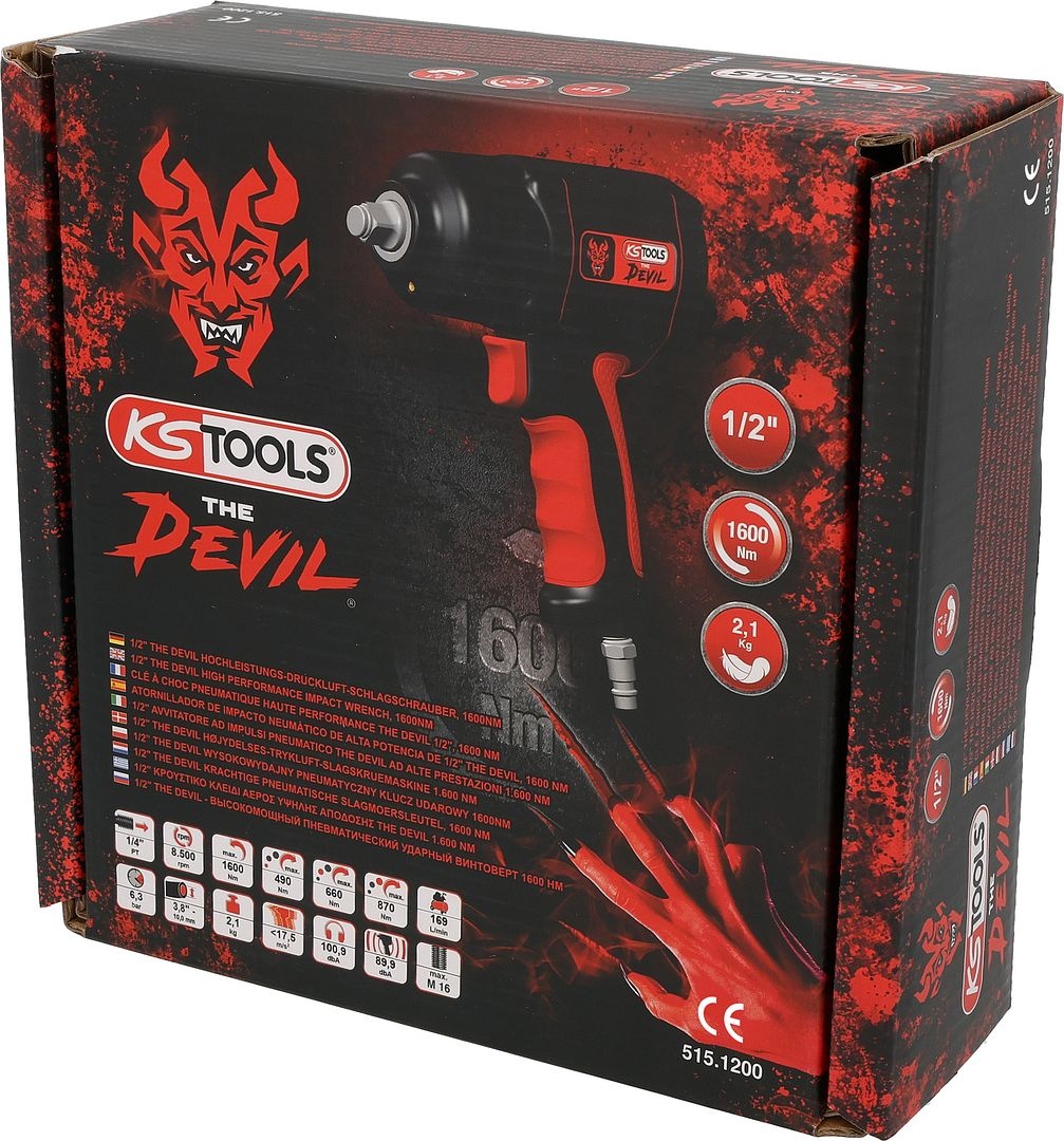 KS Tools 1/2" Krachtige pneumatische slagmoersleutel - 1600 Nm - 515.1200, foto 4 van 6