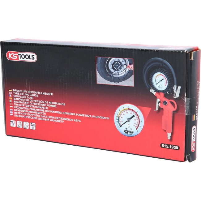 KS Tools Tire filling gauge, 0-12bar - 515.1950