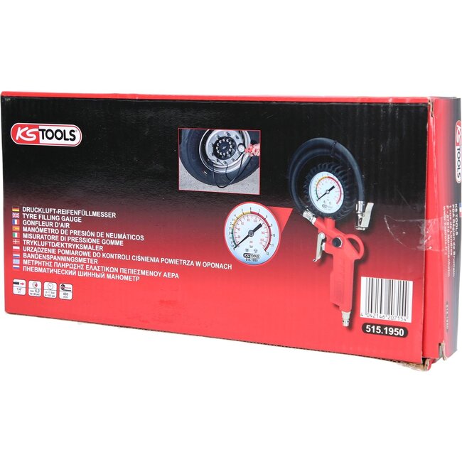 KS Tools Tire filling gauge, 0-12bar - 515.1950