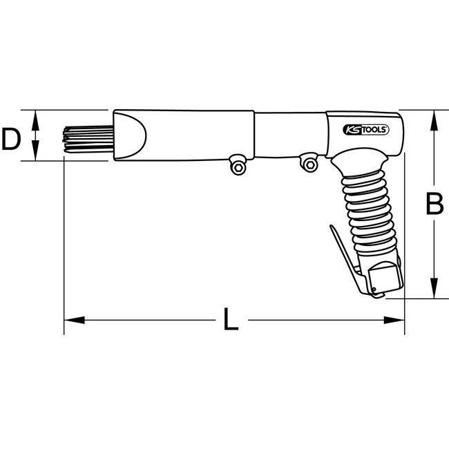 KS Tools 3/8" Pneumatic needle scaler, max.6,3bar, 1/4"PT - 515.3070
