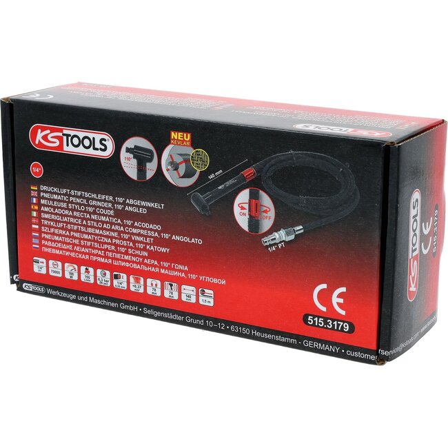 KS Tools Perslucht-stiftslijper - 110° gebogen - 515.3179
