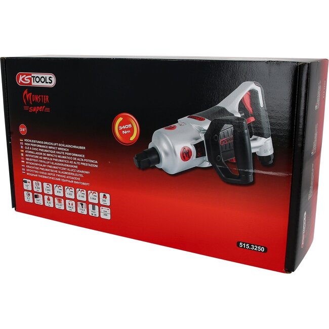 KS Tools 3/4" superMONSTER krachtige pneumatische slagmoersleutel - 3405 Nm - 515.3250