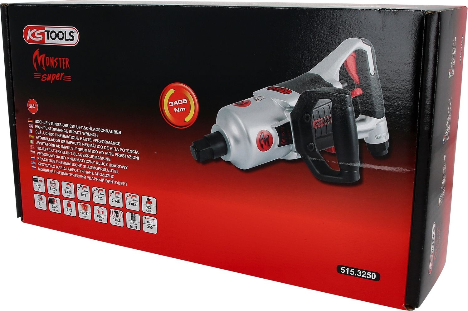 KS Tools 3/4" superMONSTER krachtige pneumatische slagmoersleutel - 3405 Nm - 515.3250, foto 5 van 6